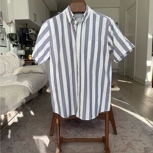 Norse Projects Blue and White Striped Casual Shirt